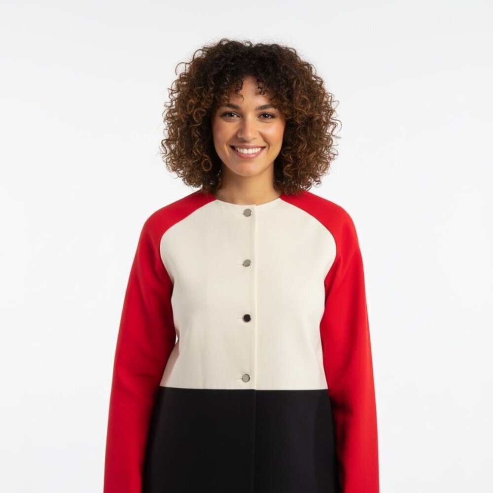 Vintage London Fog Collectables Colorblock Coat – Red Black White Mod Jacket Wom